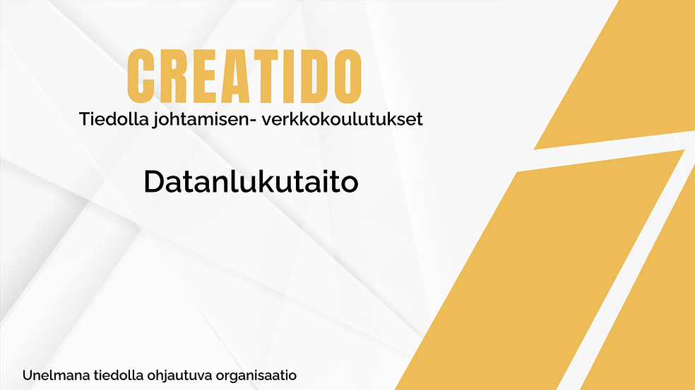 Creatido® Datalukutaito -verkkokoulutus by Creatido Oy